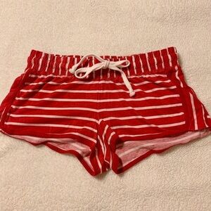 Cozy Zoe Red & White Striped Pajama Shorts